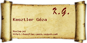 Kesztler Géza névjegykártya