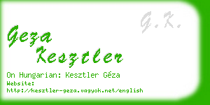 geza kesztler business card